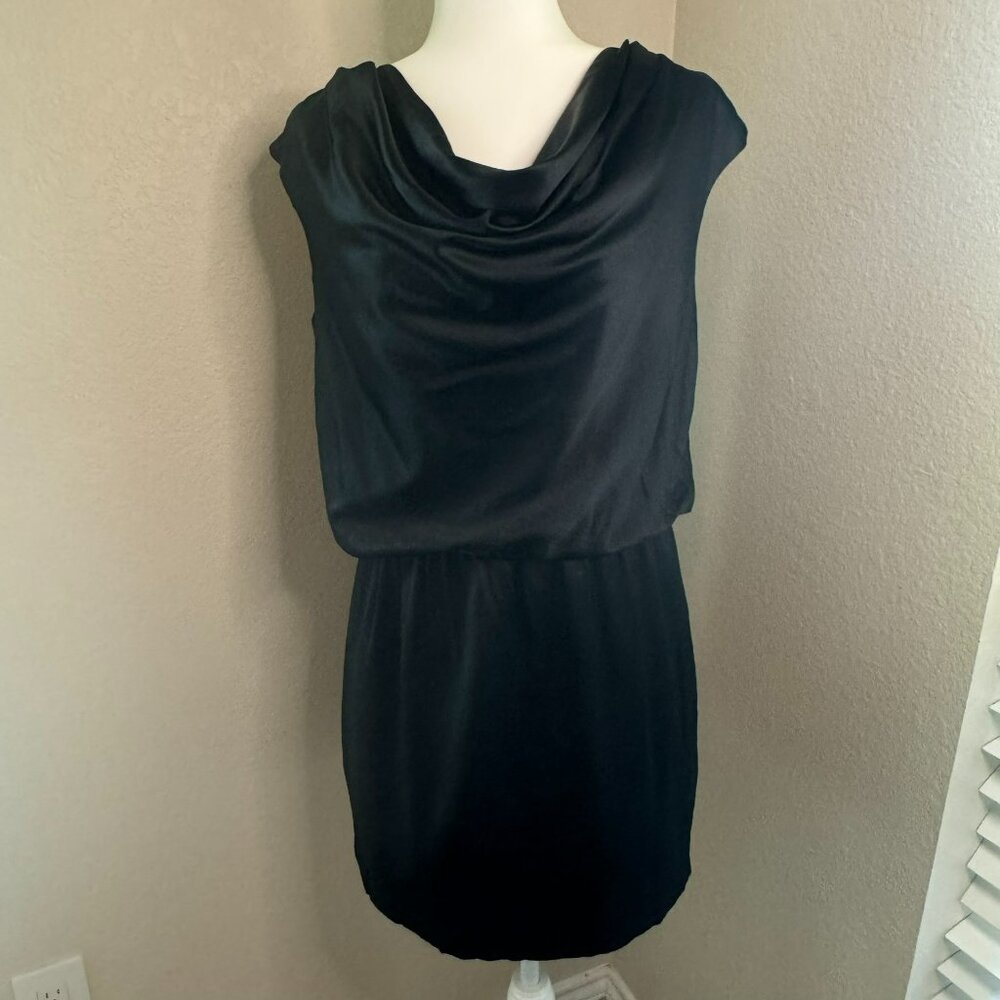 Black Satin White House Black market dress